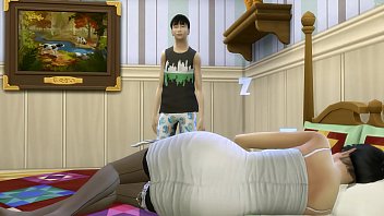 Stepbro sneaks into bed with Japanese MILF for steamy night