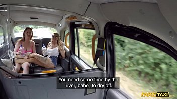 Fake Cab Wild Outdoor Threesome with Hot British Moms