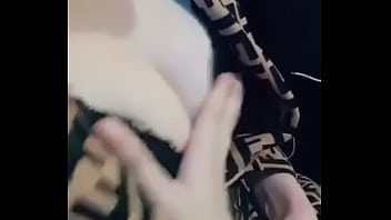 Playing with her perky tits