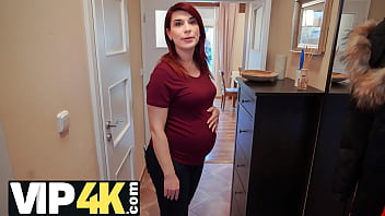 Bank officer grants pregnant MILF a payment extension in return for a steamy quickie
