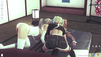 Two sexy girls with big tits go wild