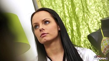 Sexy bombshell fakes audition & gets persuaded to fuck a random agent