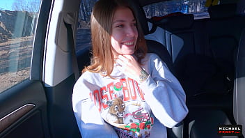Young Russian hitchhiker agrees to deep throat a stranger for money and swallows his load – MihaNika69 & Michael Frost