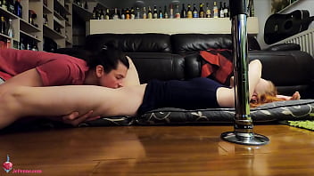 Passionate Floor Encounter – Sensual fucking, deep oral, teasing fingers, eager blowjob, and wild couch play before we sneak away