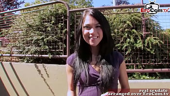 Cute skinny British teen picked up off the street for fun