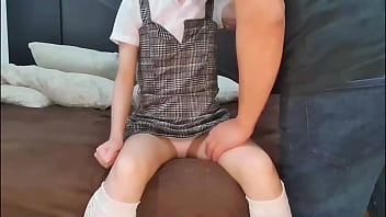 Innocent schoolgirl in uniform gets rough pounding 1/2