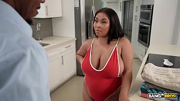 Stepmom Juliana Enjoys a Slippery Boob Rub and Titjob from Her Stepdad
