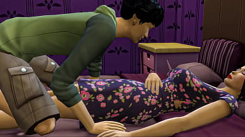 Stepson seduces his Asian mom after jerking off to porn at the computer