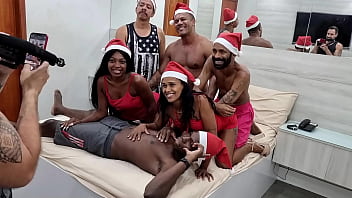 Behind the Scenes of a Wild Christmas Orgy with India Juju and Malevola Black – Hot Anal Action