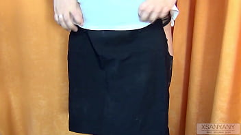 Public Handjob Finish on Pussy for a Stranger in the Stocking-Filled Dressing Room