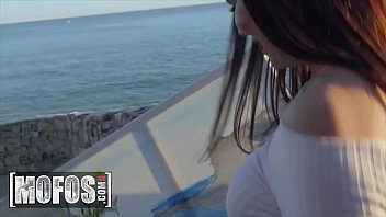 Curvy blonde Sasha Coxx rides hard by the ocean – MOFOS