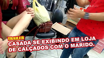 Naughty housewife flaunts for the shoe salesman while her cuckold husband films – Cristina’s hubby