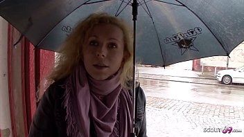German housewife gets wild in Berlin street casting for cash – hot MILF action