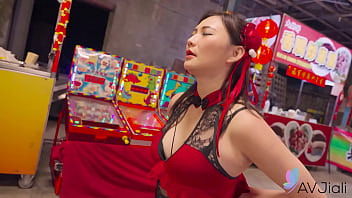 Naughty Asian Mio gets wild at the night market.