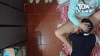 Stepson secretly films himself fucking his stepmom from the ceiling cam