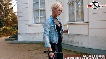 German blonde tattooed MILF seduced and fucked on a blind date POV