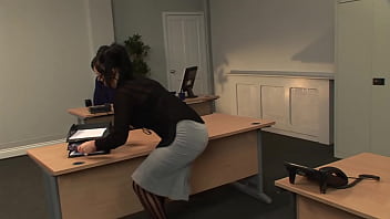 Kerry Louise Spreads Wide Over The Desk For A Rough Backdoor Ride