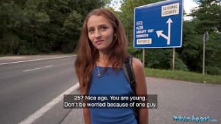 Naughty hitchhiking redhead craves my huge cock