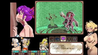 Hot dungeon adventure with 4 naughty girls trying to conquer the game
