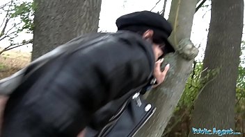 Public Agent swallows a hot load and gets pounded by sexy brunette Sasha Colibri
