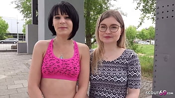 Berlin Babes Seduced Into Their First FFM Threesome