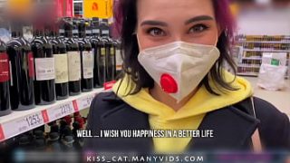 Public Toilet Quickie – Naughty Student Gets Fucked Hard by Stranger in Walmart Restroom