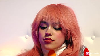 Animated beauty Rihanna Dark rides a pink vibrator to ecstasy.
