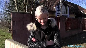 Public Agent Janie Sky takes a hot load deep in her tight pussy