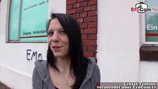 Innocent German girl persuaded into steamy street casting