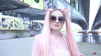 German Scout – Pink-Haired Teen Maria Gail with Droopy Tits in Hardcore Anal Audition