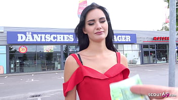 Slim Russian traveler gets wild with German scout for money in Berlin