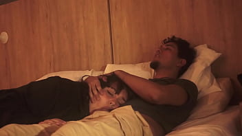 My stepbrother shoves his cock in my mouth while we’re in bed, showing no mercy as he fills my throat with cum, using me like his little slut