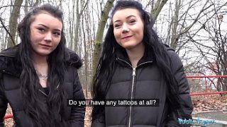 Naughty Twins Caught by Public Agent for Wild Street Offers