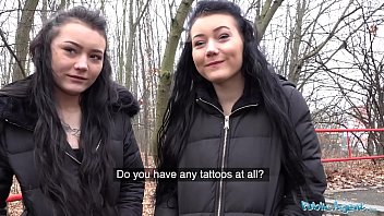Naughty Twins Caught by Public Agent for Wild Street Offers