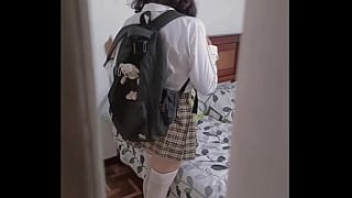 Fucking my slutty schoolgirl niece when she’s home alone, filling her tight pussy with my cum.